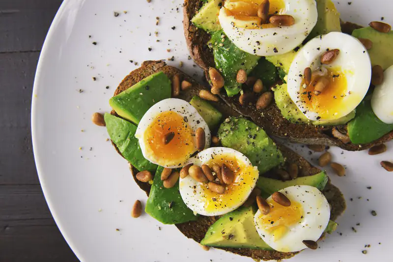 Avocado toast with eggs