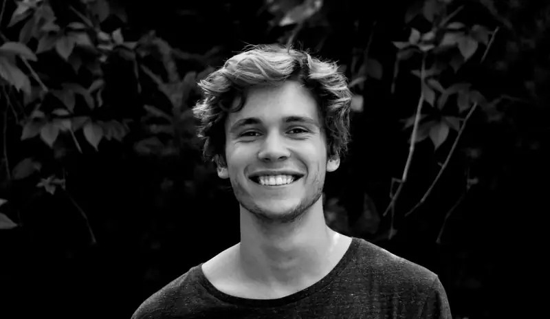 Black and white smiling man