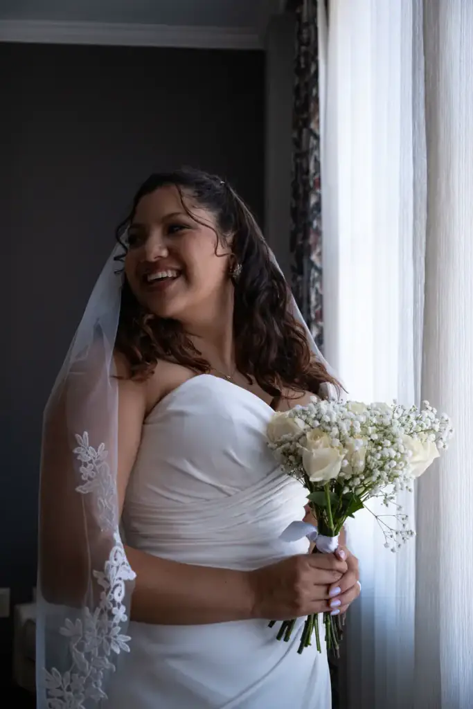 Bride with her bouquet