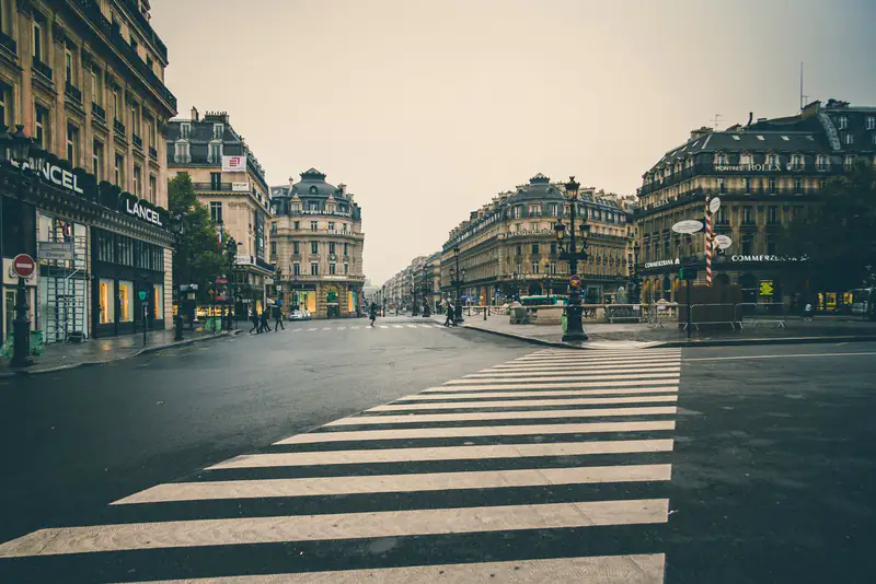 Crosswalk on a Parisian square