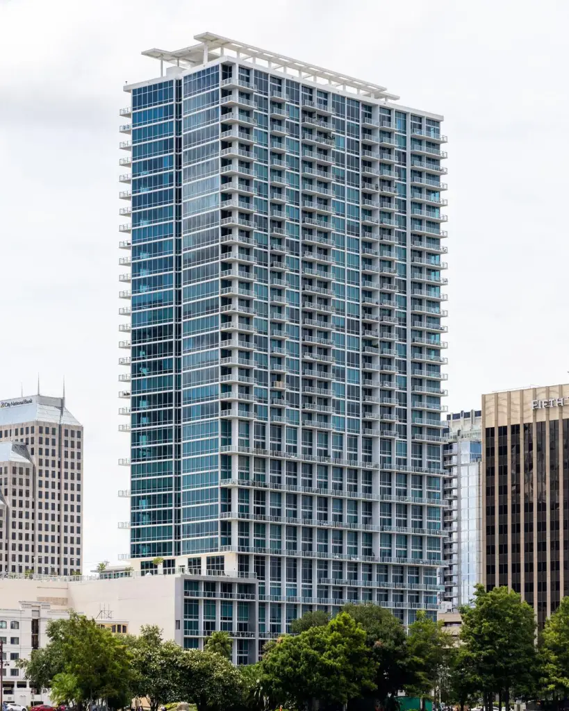 Glass high-rise downtown