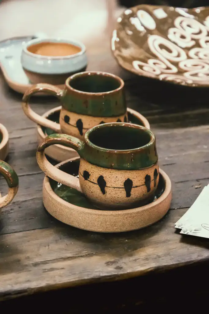 Green glaze mugs