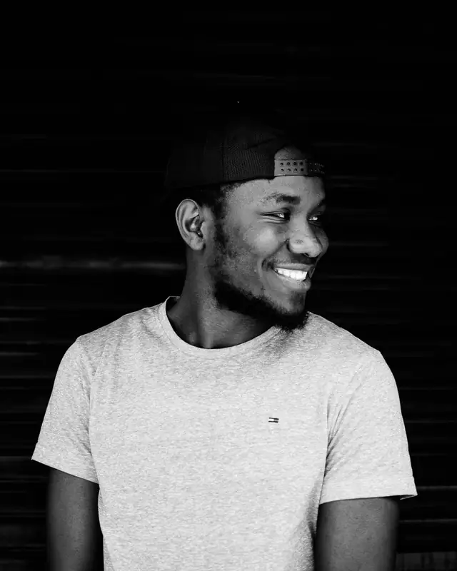 Monochrome portrait in cap