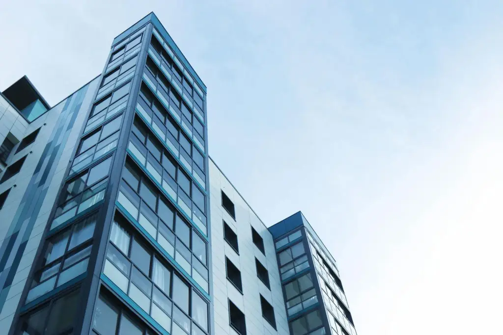 Office tower, looking up