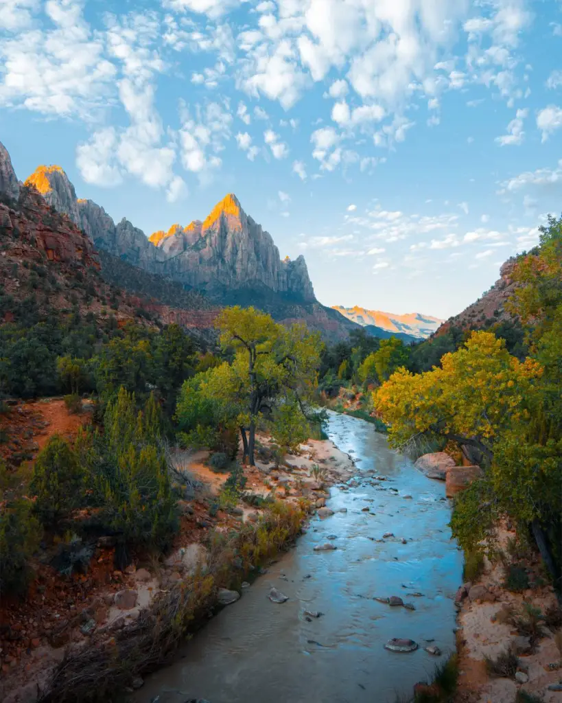 River through an autumn canyon