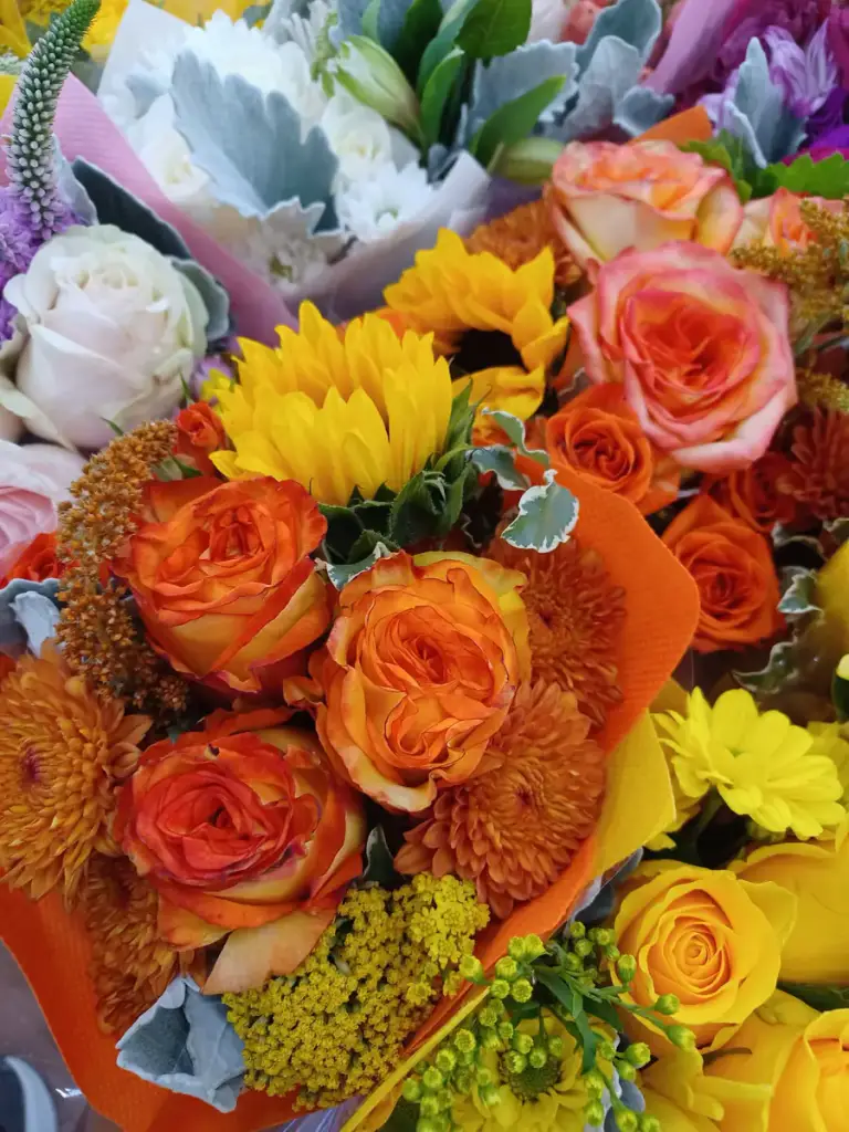 Roses and sunflowers