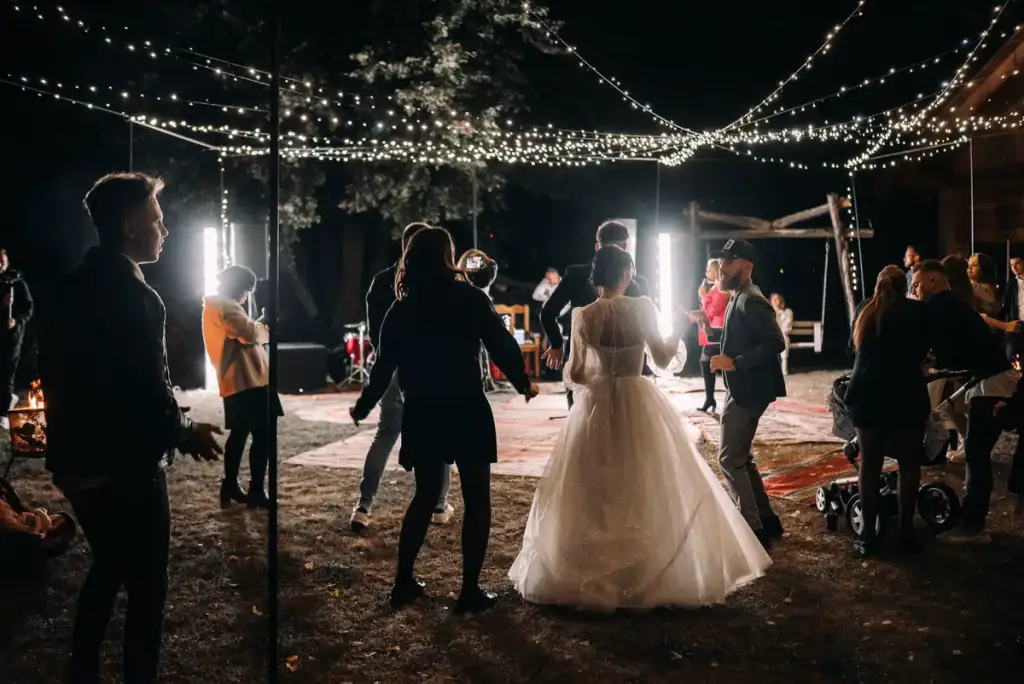 Under the string lights