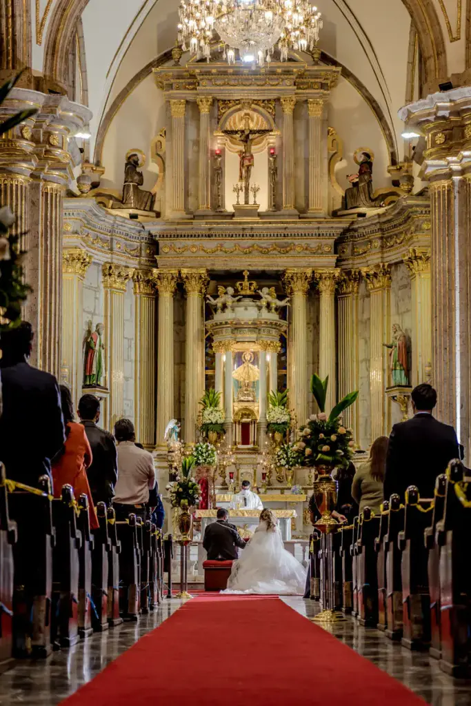 Vows in a gilded church