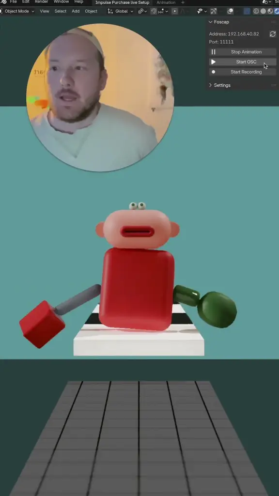 Live puppeteering in Blender